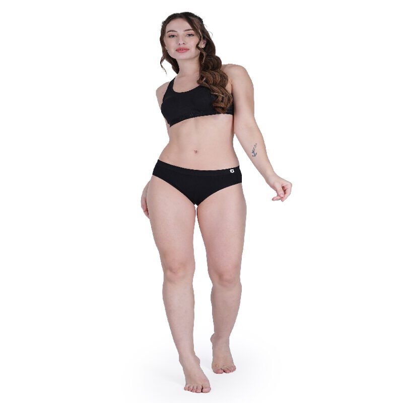 Seamless | Mid Brief Panty B602P | Cavier Black